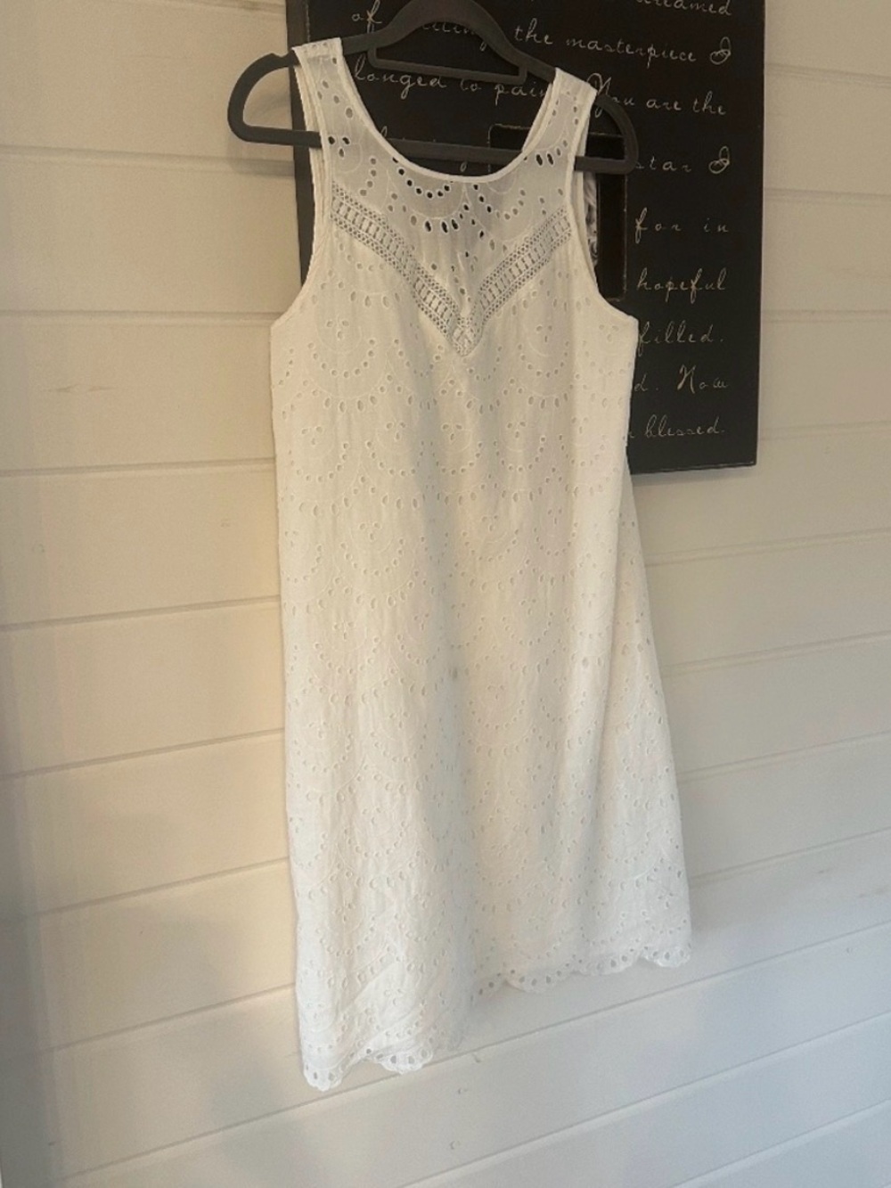 Gap White Eyelet Sleeveless Shift Dress - Casual Summer Style